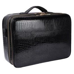 {Amazon} Croc Leather Makeup Train Case